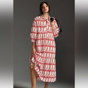Anthropologie Maeve Bettina Tiered Shirtdress